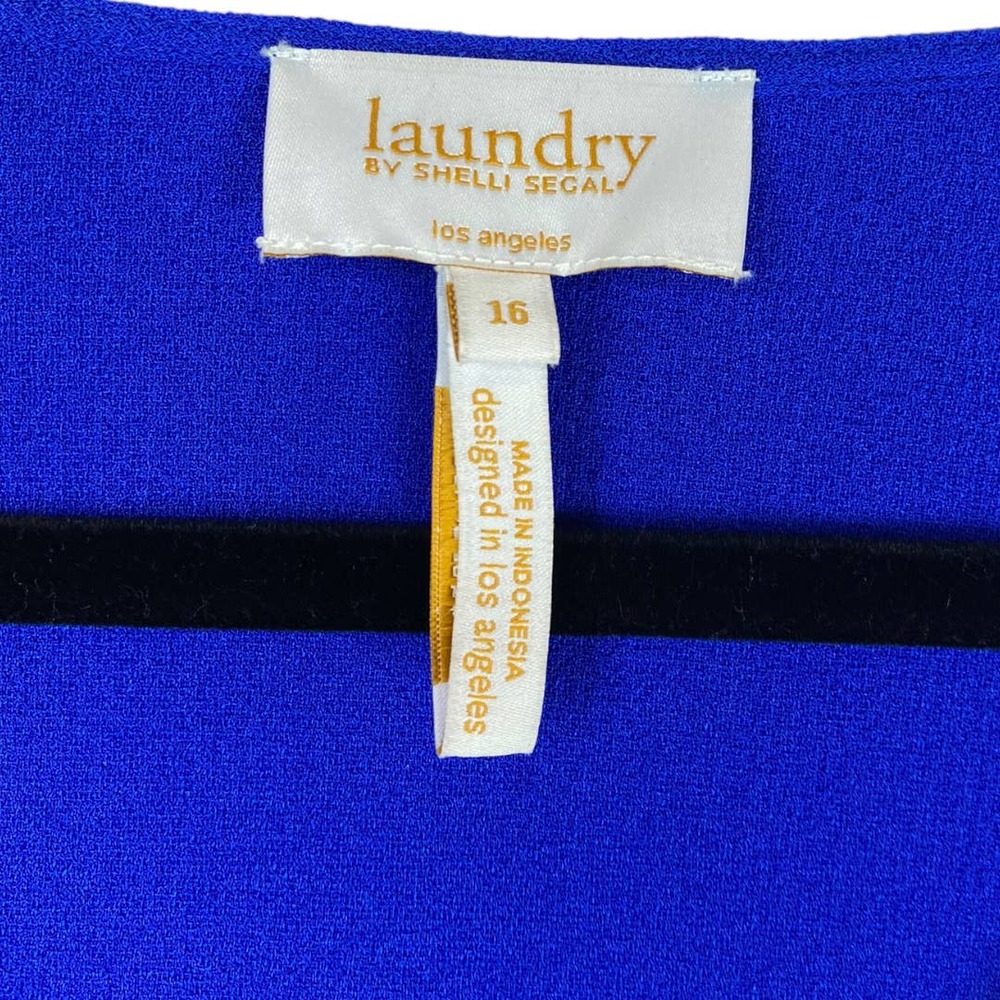 Laundry by Shelli Seagal Electric Blue short sleeve ruffle tiered dress Size 16 - Picture 3 of 7